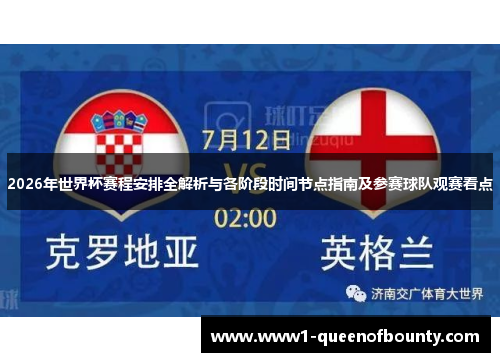 2026年世界杯赛程安排全解析与各阶段时间节点指南及参赛球队观赛看点